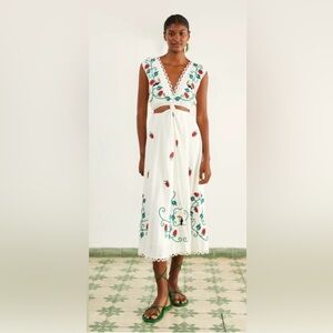 FARM Rio Cross Stitch Toucan Embroidered Dress Size M